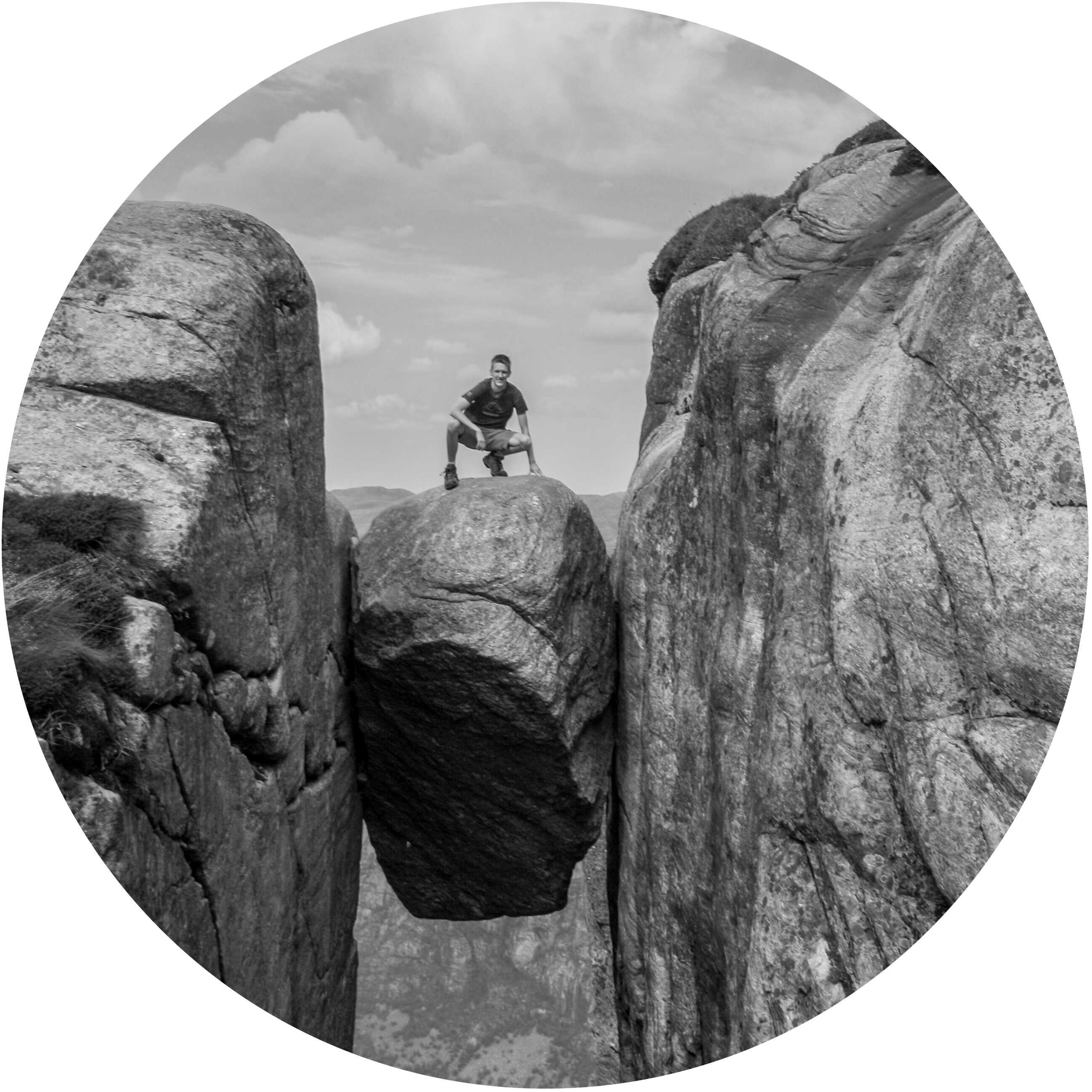 Alex on a rock in Norway